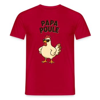 Papa poule - T-shirt homme - rouge - Devant - AI Model Male 178 dark (178cm)