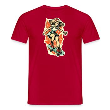 Skater Girl - T-shirt homme - rouge - Devant - AI Model Male 178 dark (178cm)