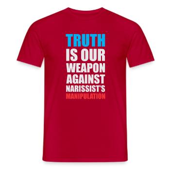 Renforcer la conception de bulles de dialogue de vérité - T-shirt homme - rouge - Devant - AI Model Male 178 dark (178cm)