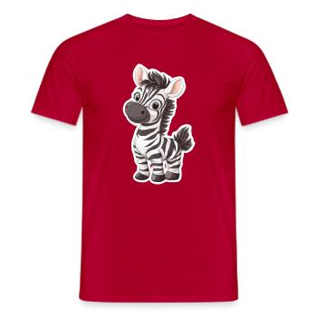 Zebra - Men's T-Shirt - red - Front - AI Model Male 178 dark (178cm)