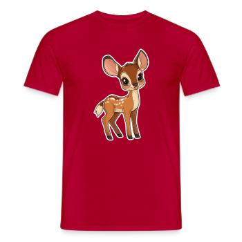 roe deer - Men's T-Shirt - red - Front - AI Model Male 178 dark (178cm)