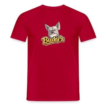Logo du Bulldog de Buddy - T-shirt homme - rouge - Devant - AI Model Male 178 dark (178cm)