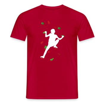 Kids White Climbing Wall – kleiner Felsblock - Männer T-Shirt - Rot - Vorne - AI Model Male 178 dark (178cm)