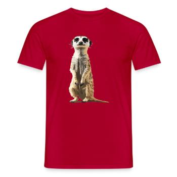 Meerkat Erdmännchen - Männer T-Shirt - Rot - Vorne - AI Model Male 178 dark (178cm)