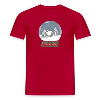 Boule de verre avec de la neige - T-shirt homme - rouge - Devant - AI Model Male 178 dark (178cm)