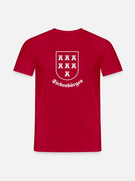 Sachsenwappen "Siebenbürgen" einfarbig - Männer T-Shirt - Rot