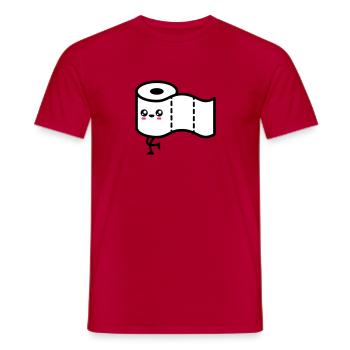 papier toilette - T-shirt homme - rouge - Devant - AI Model Male 178 dark (178cm)