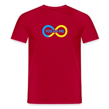Illustration vivante de l’amitié - T-shirt homme - rouge - Devant - AI Model Male 178 dark (178cm)