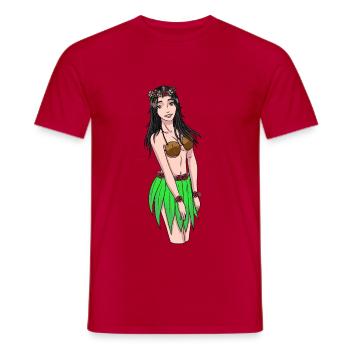 Hawaiian Mädchen Fantasy Erotic Urlaub Strand sex - Männer T-Shirt - Rot - Vorne - AI Model Male 178 dark (178cm)