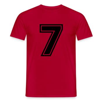 number_seven - Männer T-Shirt - Rot - Vorne - AI Model Male 178 dark (178cm)