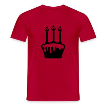 birthday_cake_1__f1 - Men's T-Shirt - red - Front - AI Model Male 178 dark (178cm)