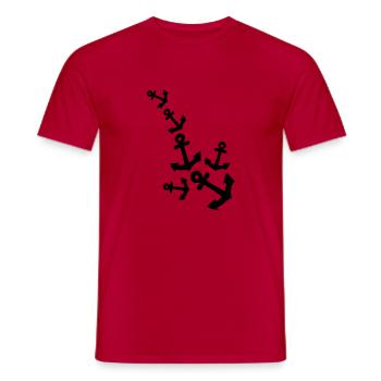 Anchor Musterlinie - Männer T-Shirt - Rot - Vorne - AI Model Male 178 dark (178cm)