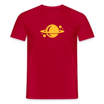planet - Männer T-Shirt - Rot - Vorne - AI Model Male 178 dark (178cm)