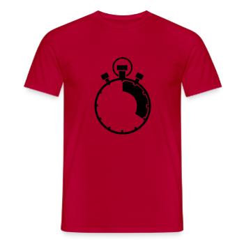 stoppuhr_01 - Männer T-Shirt - Rot - Vorne - AI Model Male 178 dark (178cm)