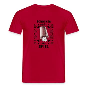 Schocken heißt das Spiel - Männer T-Shirt - Rot - Vorne - AI Model Male 178 dark (178cm)