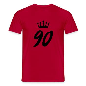 90 Zahl Krone - Männer T-Shirt - Rot - Vorne - AI Model Male 178 dark (178cm)
