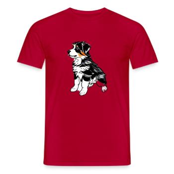 Berger australien chien chiot propriétaire de chien - T-shirt homme - rouge - Devant - AI Model Male 178 dark (178cm)