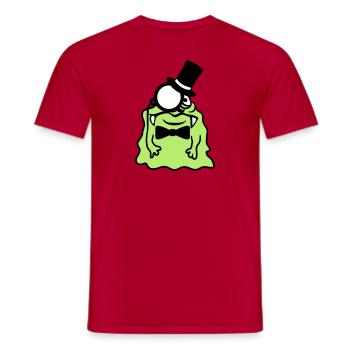 Monsieur messieurs cylindre monocle riche glibber - T-shirt homme - rouge - Devant - AI Model Male 178 dark (178cm)