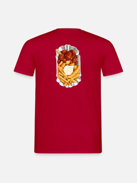 Pommes Currywurst – Mein Lieblingsmotiv aus'm Pott - Männer T-Shirt - Rot