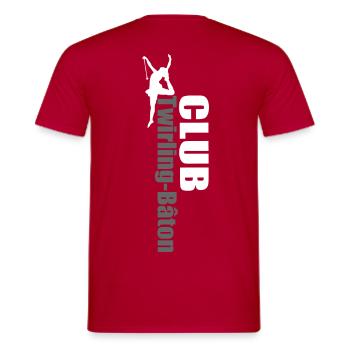 TWIRLING BAND-STICK - Men's T-Shirt - red - Back - AI Model Male 178 dark (178cm)