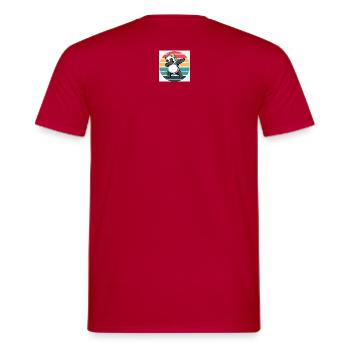 Retro-Panda - Männer T-Shirt - Rot - Hinten - AI Model Male 178 dark (178cm)