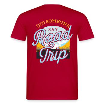 Road Trip - Männer T-Shirt - Rot - Hinten - AI Model Male 178 dark (178cm)