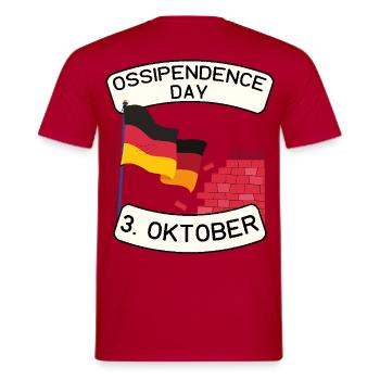 Ossipendence Day - Tag der deutschen Einheit - Männer T-Shirt - Rot - Hinten - AI Model Male 178 dark (178cm)