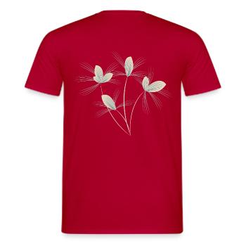 Bouquet de fleurs - T-shirt homme - rouge - Dos - AI Model Male 178 dark (178cm)