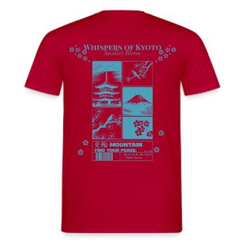 Kyoto Blütenzeit Zeitlose Blüte - Männer T-Shirt - Rot - Hinten - AI Model Male 178 dark (178cm)
