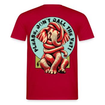 Verknoteter Elefant - Männer T-Shirt - Rot - Hinten - AI Model Male 178 dark (178cm)