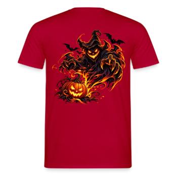 Feuriger Halloween Dämon - Männer T-Shirt - Rot - Hinten - AI Model Male 178 dark (178cm)