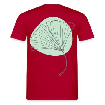 Ginkgo - Men's T-Shirt - red - Back - AI Model Male 178 dark (178cm)