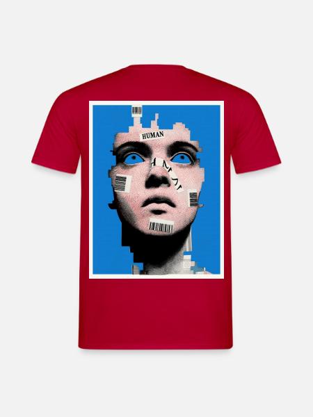 HUMAN - verloren in der digitalen Welt - Männer T-Shirt - Rot
