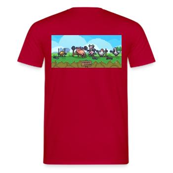 Émission Pixel du Gymnase Paysan - T-shirt homme - rouge - Dos - AI Model Male 178 dark (178cm)