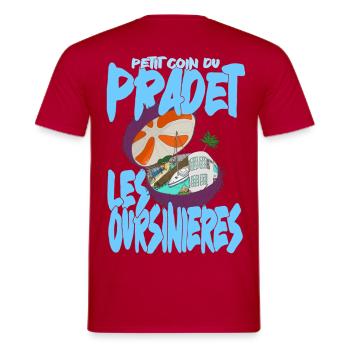 Port des Oursinières, Pradet, Var - T-shirt homme - rouge - Dos - AI Model Male 178 dark (178cm)