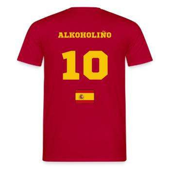Alkoholino - Männer T-Shirt - Rot - Hinten - AI Model Male 178 dark (178cm)