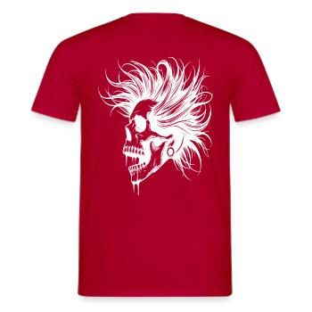 Skull Punk - Männer T-Shirt - Rot - Hinten - AI Model Male 178 dark (178cm)