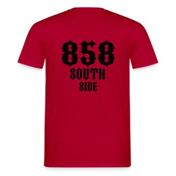 858SV5 - Männer T-Shirt - Rot - Hinten - AI Model Male 178 dark (178cm)