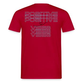 Les « ONDES POSITIVES » - T-shirt homme - rouge - Dos - AI Model Male 178 dark (178cm)