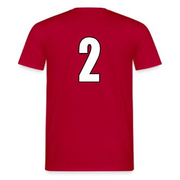 Numéro 2 Numéro deux - équipe de football handball - T-shirt homme - rouge - Dos - AI Model Male 178 dark (178cm)