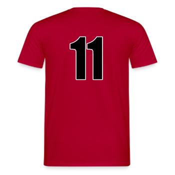 Numéro 11 Numéro Onze - Équipe de Football Handball - T-shirt homme - rouge - Dos - AI Model Male 178 dark (178cm)