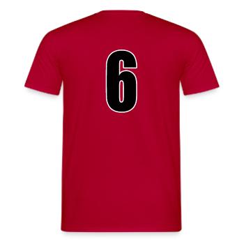 Numéro 6 numéro six numéro arrière sport de football - T-shirt homme - rouge - Dos - AI Model Male 178 dark (178cm)