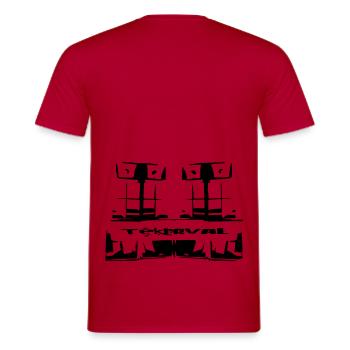 Teknival soundsystem - Männer T-Shirt - Rot - Hinten - AI Model Male 178 dark (178cm)
