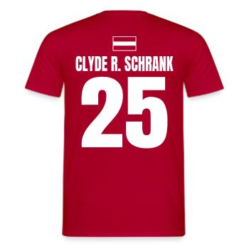 Mallorca Sauf Trikot Österreich, Clyde R. Schrank - Männer T-Shirt - Rot - Hinten - AI Model Male 178 dark (178cm)