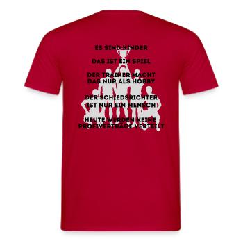 Fußball Regeln auf Fußballplatz für Eltern - Männer T-Shirt - Rot - Hinten - AI Model Male 178 dark (178cm)
