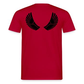 Schwingen - Flügel - Männer T-Shirt - Rot - Hinten - AI Model Male 178 dark (178cm)