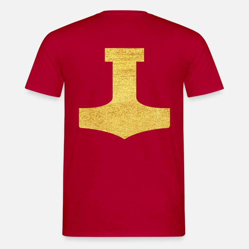 Mjölnir Protective Symbol Mjolnir Thor's Hammer - Men's T-Shirt - red