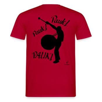 Pauk! Pauk! Pauk! Paukenspieler hinten - Männer T-Shirt - Rot - Hinten - AI Model Male 178 dark (178cm)