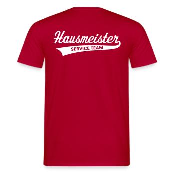 Hausmeister Service Team (Facility Manager, Beruf) - Männer T-Shirt - Rot - Hinten - AI Model Male 178 dark (178cm)