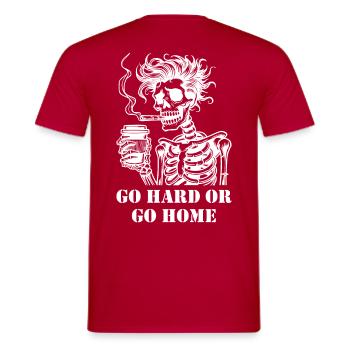 Allez-y à fond ou rentrez à la maison - T-shirt homme - rouge - Dos - AI Model Male 178 dark (178cm)